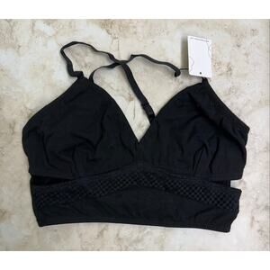 Anemone Black bralette small NWT side cut outs soft comfy sexy